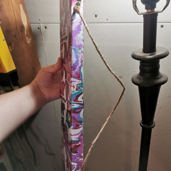 Wood Abstract Painting Melting Roses colors decor - Picture 11 of 12